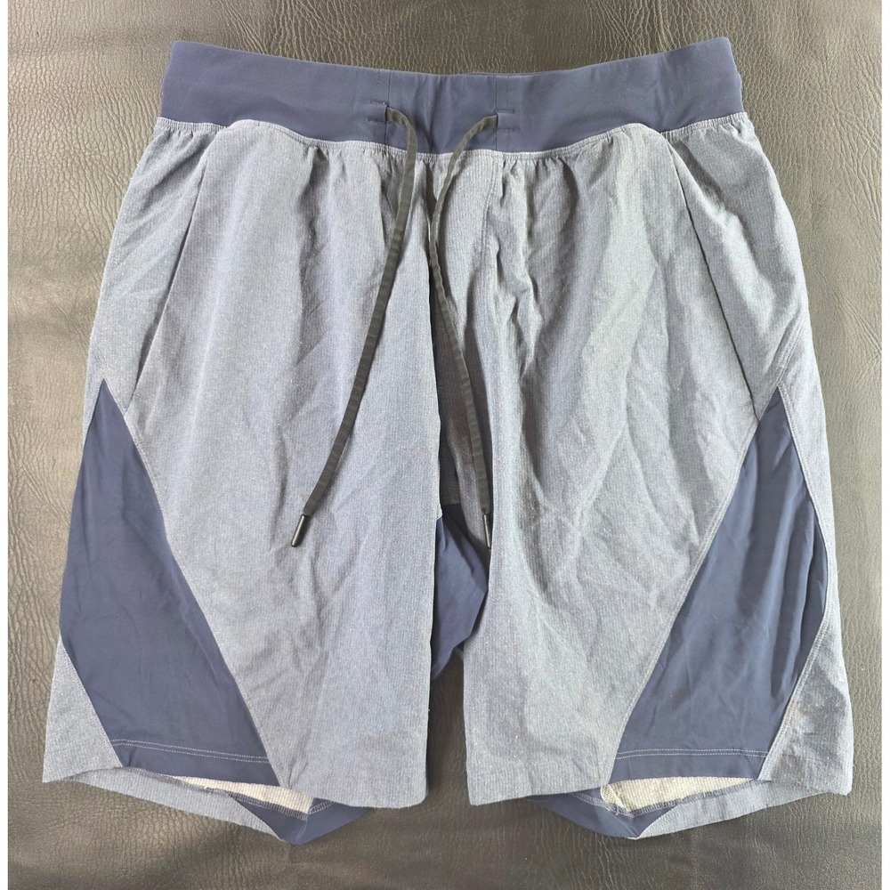 Lululemon Mens Athletic Training Shorts Blue Heather Navy Size 8